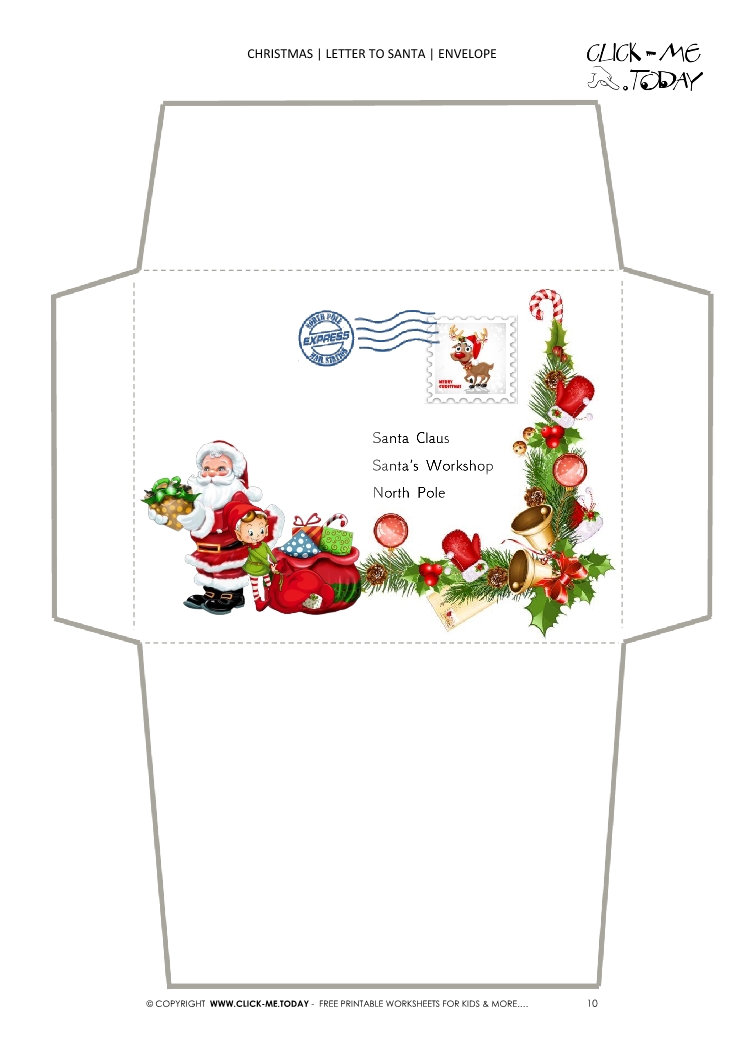 Printable Santa Envelope / Santa Envelope Template Printable